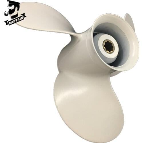Captain Propeller 9 1/4x9 3/4 Fit Yamaha Outboard Engines 9.9 HP F9.9 15HP F15C F15 F20 Aluminum 8 Tooth Spline 683-45952-00-EL
