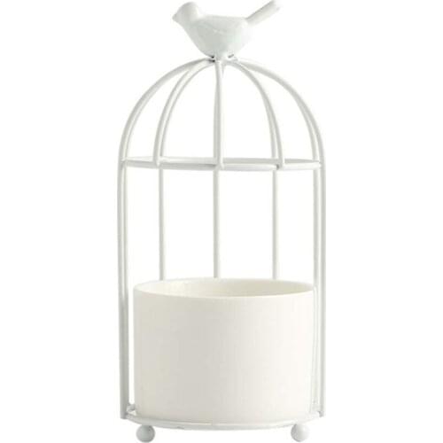 Hydroponic Ceramic Flower Pot Bird Cage Home Hollow Wrought Iron Stand Artificial Flower Pot Table Decoration