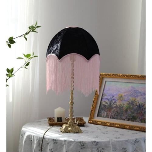 Pink black classical French brass decorative table lamp study room living room bedroom bedside table lamp