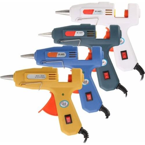 20W Hot Melt Glue Gun Electric US Plug Copper Nozzle Heater Heating Wax 7mm Glue Sticks Craft Repair Hobby DIY Hand Tools