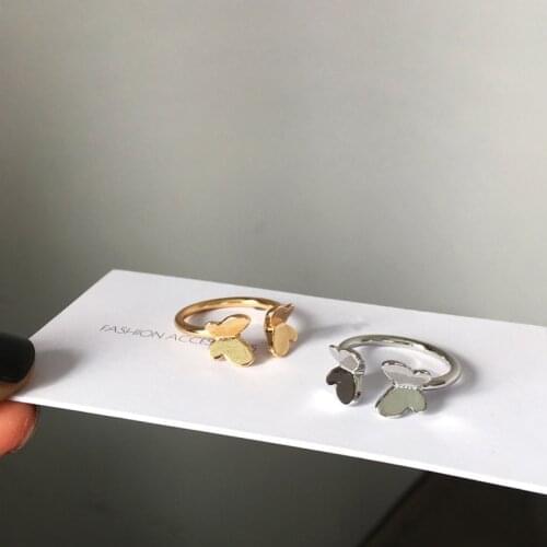 Trendy Ring Butterfly Adjustable Ring Women Ring Set Vintage Ring Acrylic Ring Ins Ring Resin Ring Opening Ring Finger Ring