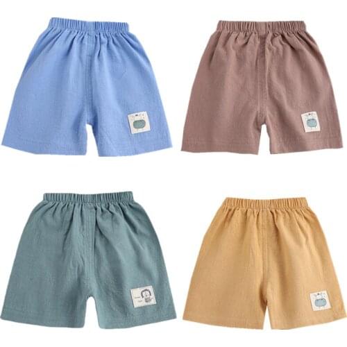 Summer 1-5Y Children Shorts Cotton Shorts For Boys Girls Thin Shorts Toddler Panties Kids Beach Short Sports Pants linen