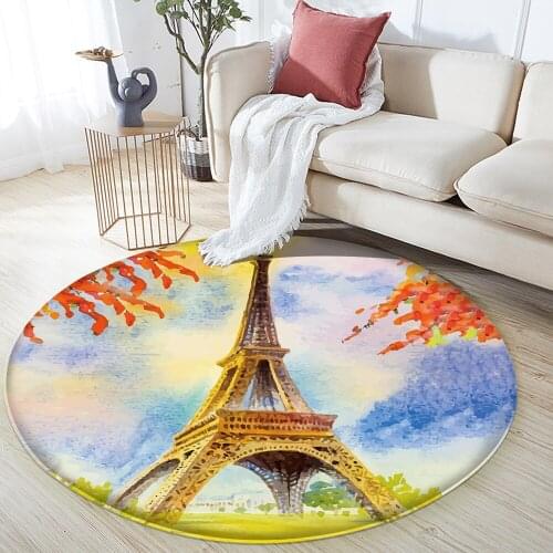 Fashion Paris Tower Landscape Flannel Carpets Anti-slip Rugs Bathroom Kitchen Carpets Doormats Floormat Home Decor Rugs