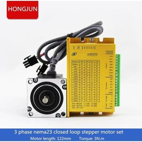 NEMA 23 1N.m 3Phase closed loop stepper motor with hybrid drive kit