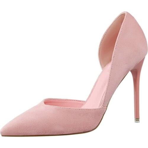 New Office Pointed Lady Shoes 10.5cm Suede High Heels Fashion Elegant Dress Women Shoes All-match Leisure Single Shoes