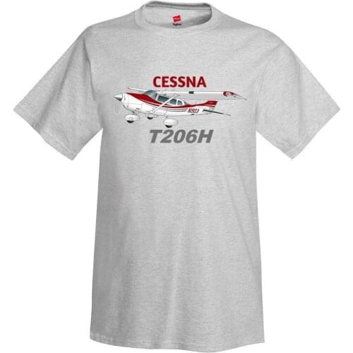 Hip Hop Novelty T Shirts MenS Brand Clothing Cessna Stationair Turbo 206 H Airplane T-Shirt - Personalized with Your Tee Shirt