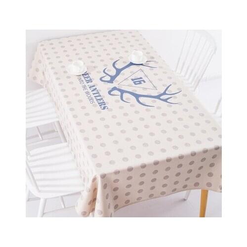 Thickened deer rectangular table cloth dining room desk dinner cloth cover towel round tablecloth linen cotton home antependium