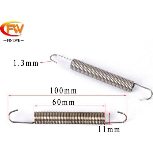FINEWE custom spring wire diameter 1.3mm wire diameter high tension spring hook spring steel