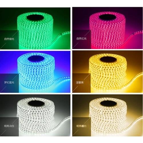 Christmas light LED Strip 5050 Waterproof 220V IP66 High Voltage LED Flexible Strip Power Plug 60leds/m Garden holiday party