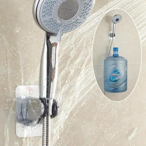 Self-adhesive Suction Shower Head Holder Adjustable Strong Hand Held Wall Mounted Shower Holder Bracket Bathroom Accessories