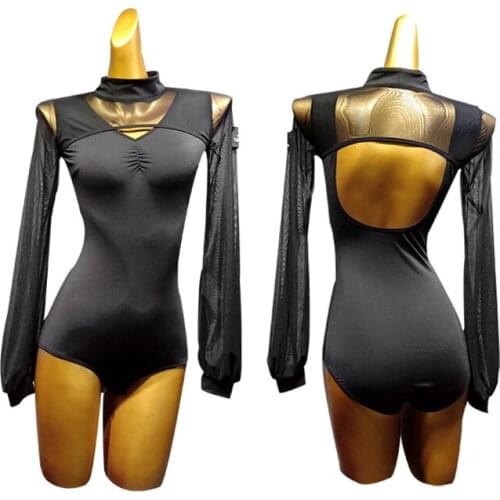 Sexy leotard for dance Ballet top Gymnastics Leotard Latin Dance costumes ballroom top latin top bodysuit Pole dance clothing