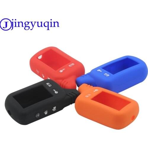Jingyuqin New Remote TZ9030 Silicone Case KeyChain For Russian 2-way Alarm System Alarm Key Fob For Tomahawk TZ9030 Keyring