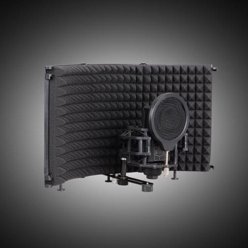 Portable 3 Panels Foldable Recording Microphone Wind Screen Board Collapsible Sound-absorbing Plate Mic Sound Insulation Screen