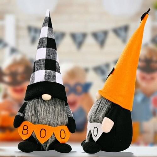 Standing Faceless Dwarf Plush Dolls Halloween Holiday Props Ornament Ghost Light-emitting Doll Party Yard Home Decoration