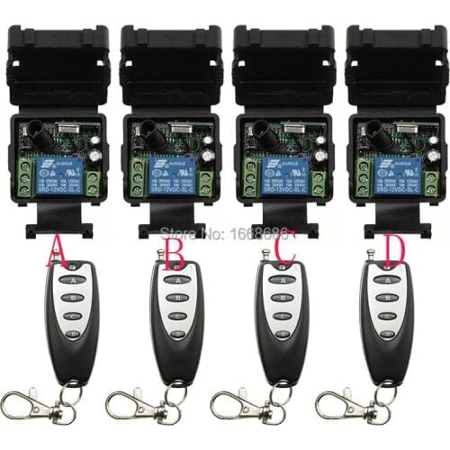 Universal DC12V 1CH 10A Remote Control Switch Relay Output Radio Receiver Module+Waterproof Transmitter Garage Door window /lamp