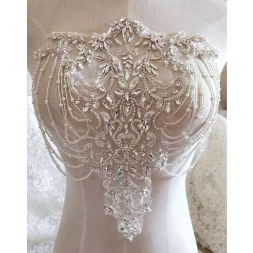 Gorgeous Rhinestone Crystal Applique For Bridal Accessories Wedding Dress Sash Haute Couture Costume Embellishment