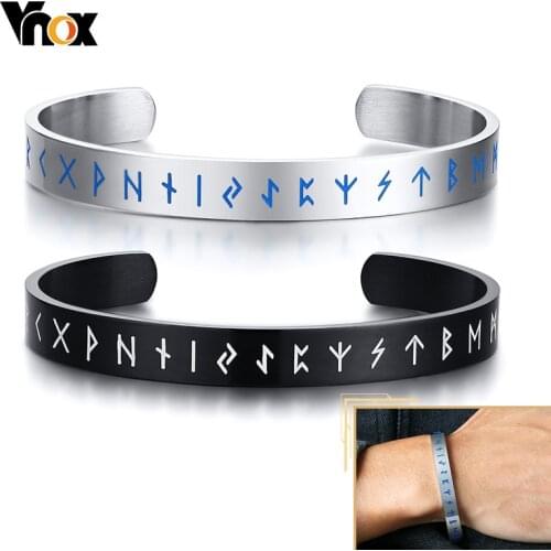 Vnox Handmade Viking Bracelet for Men Cuff Nordic Rune Norse Stainless Steel Bangle Pagan Celtic Vintage Retro Jewerly