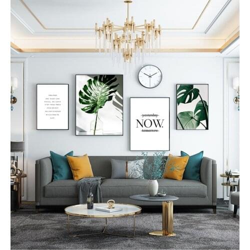 Green Art Wall Pictures Living Room Unframed Poster ART ZONE Nordic Canvas Painting Modern Prints Plant Leaf Art Posters Prints