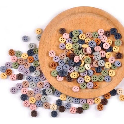 100PCS/Set 10mm Mixed Color Wood Buttons For Handwork DIY Scrapbooking Crafts Home Decor Sewing Accessories Clothing Supplies