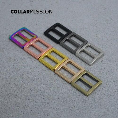 100pcs/lotRetailing Tri-Glid DIY accessory for 15mm sewing bag belt dog cat collar high quality plated metal buckle 8 colours