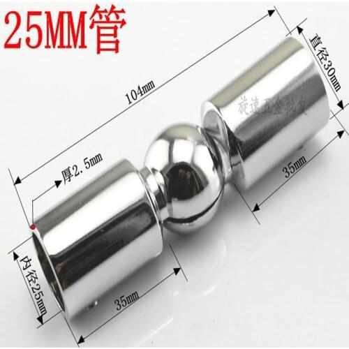 2 Pcs Stainless Steel tube connector 19/25 mm tube Shower room parts rod head glass brace strut glass clip pipe connecting