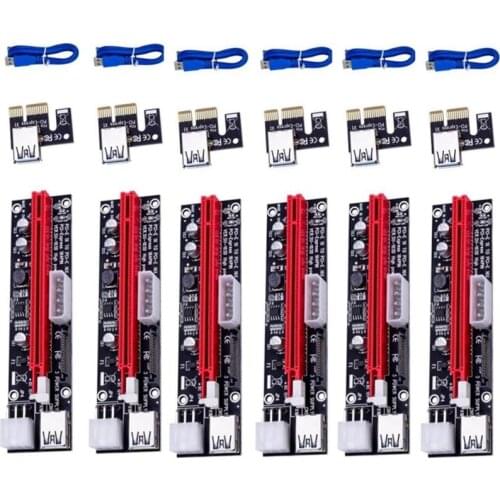 2021 Newest VER009 USB 3.0 PCI-E Riser VER 009S Express 1X 4x 8x 16x Extender Pcie Riser Adapter Card SATA 15pin To 6 Pin Power