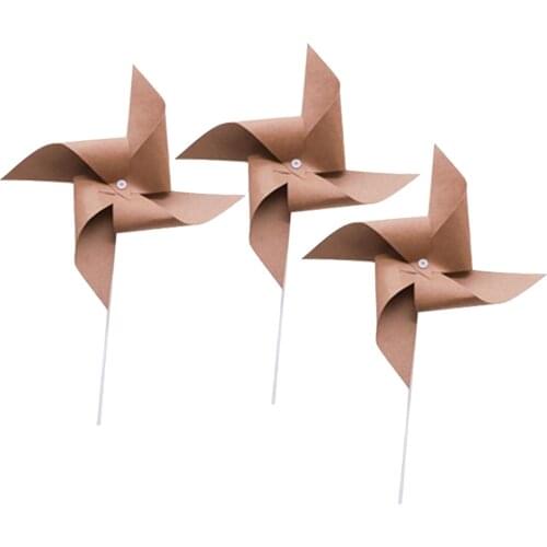 3 Pack Pinwheel Kraft DIY Pinwheels for Garden Wedding Birthday Party Decor
