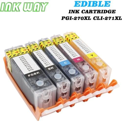 INK WAY 5 PCS Full Food ink for Canon PGI-270 CLI-271 for MG6820 MG6821 MG6822 MG7720 MG5720 MG5722 MG5722 etc