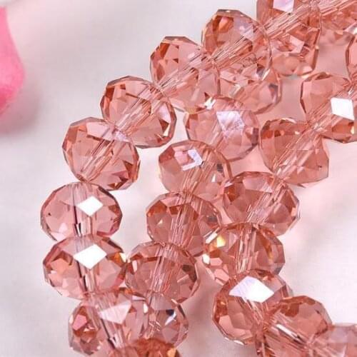 2021 (Min Order1) New 140PCS 6x8mm Pink Crystal Loose Beads Fashion Jewelry Making Design Natural Stone Ornament Women Girl Gift