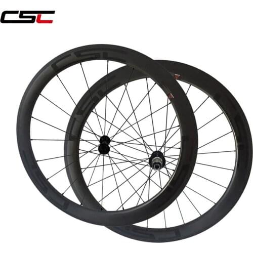 CSC U Shape 25mm wide 50mm Clincher Tubeless Carbon Road Wheelset Bicycle Wheels powerway R13 hub PILLAR 1420 spokes