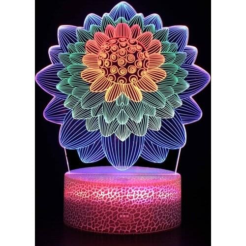 3D Night Lamp Color Lotus Decor Bedroom Decorative Child Kids Nightlight Gift LED Night Light Lovely cartoon childrens toys