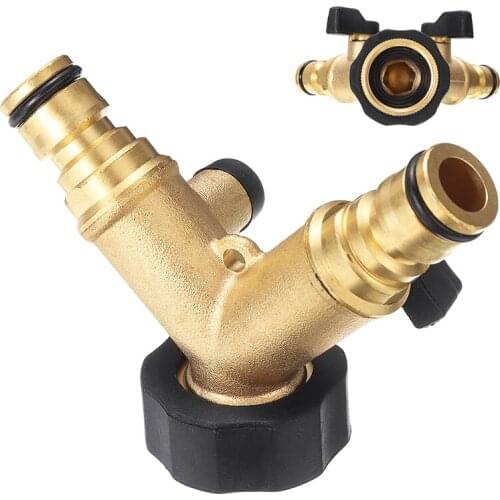Copper Garden Tap Splitter Two-way Ball Valve Adapter For Washing Machine Faucet Connector Hardware Accessories