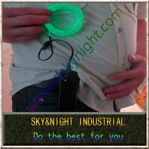 Green 5M Flexible Wire Rope Tube Neon Light EL and Inverter with LED indicator light 10 colors
