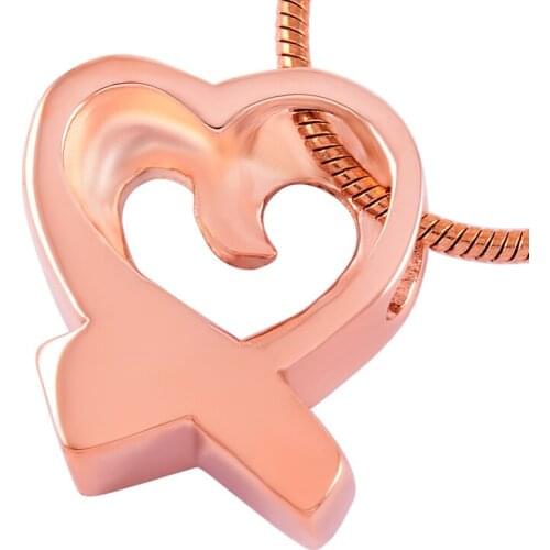 IJD9096 Stainless Steel Cremation Bow Ribbon Keepsake Necklace for Ashes Urn Memorial Souvenir Pendant Jewelry