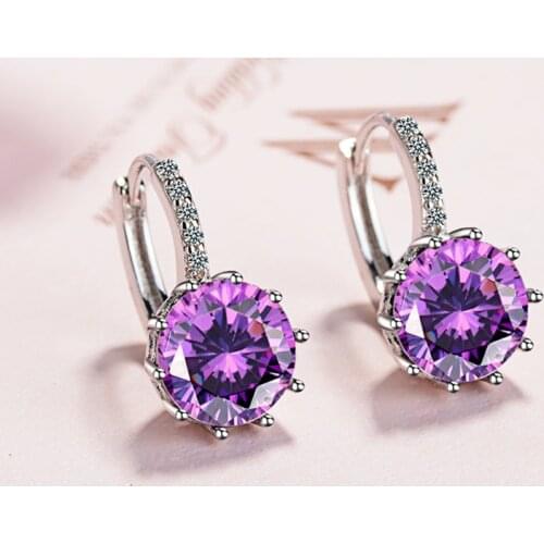 Classical Luxury Hoop Earrings For Women Crystal AAA Cubic Zircon Stone Muticolor Charming Earring Top Quality Jewelry Hot