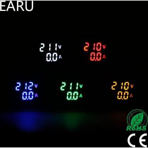 Mini Digital Voltmeter Ammeter 22mm Square AC 20-500V 0-100A Amp Volt Voltage Tester Meter Dual LED Indicator Pilot Lamp Light