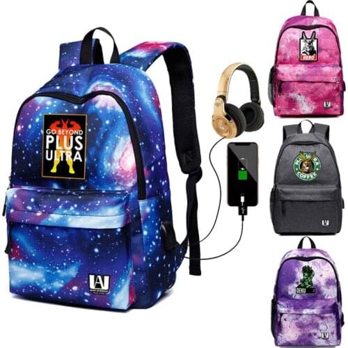 My Hero Academia Anime USB Charging Backpacks Russia Oxford Cool School Bags for Teens Boy Girl Daily Outdoor Casual Bagpack