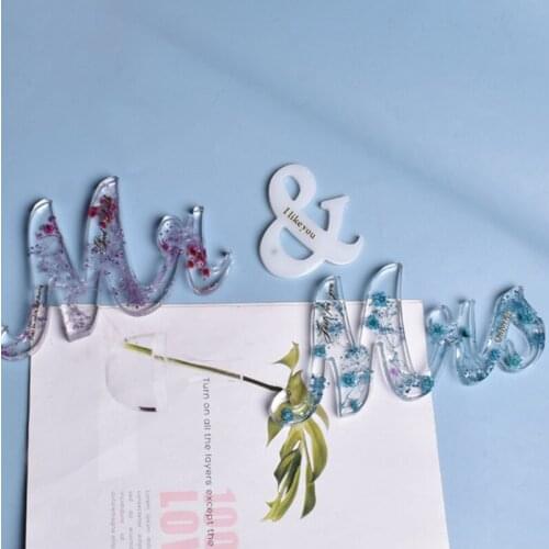 MR&MRS Words Listed Casting Silicone Mould DIY Crafts Hanging Pendant Making Tools Crystal Epoxy Resin Mold