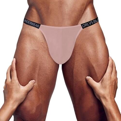 ORLVS Sissy Bikini Mens Jockstrap Men Thong Sexy Gay Mans Underwear Mens Thongs Modal Penis Pouch Low Waist G-strings Lingerie