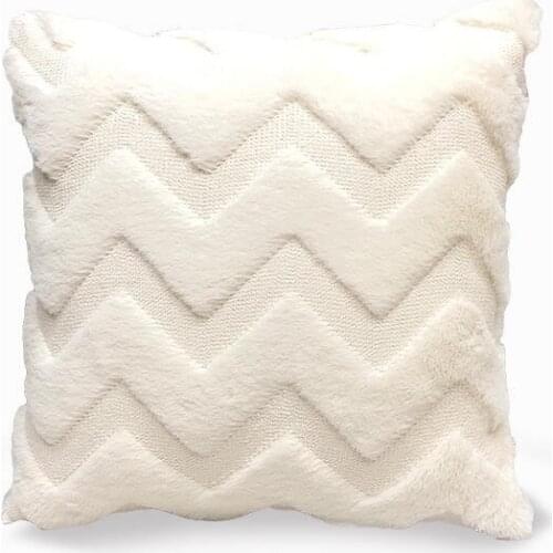 Nordic Solid Stripe 45x45cm Velvet Sofa Living Room Car Cushion Waist Protection Backrest Pillow Covers