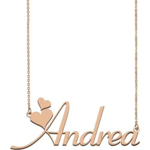 Andrea Name Necklace, Custom Name Necklace for Women Girls Best Friends Birthday Wedding Christmas Mother Days Gift