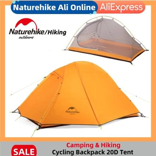Naturehike Cycling Camping Tent Backpacking 1-2 Person Tent 20D Silicone Nylon Double Layers Outdoor Ultralight Tent Nature Hike