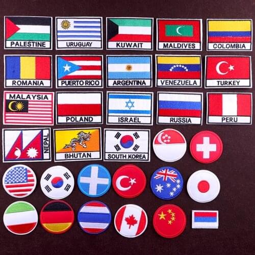 Flag Embroidery Patch For Clothing Iron On Embroidered Patches For Clothes Appliques Apparel Stripe For shirt Badge Accessories