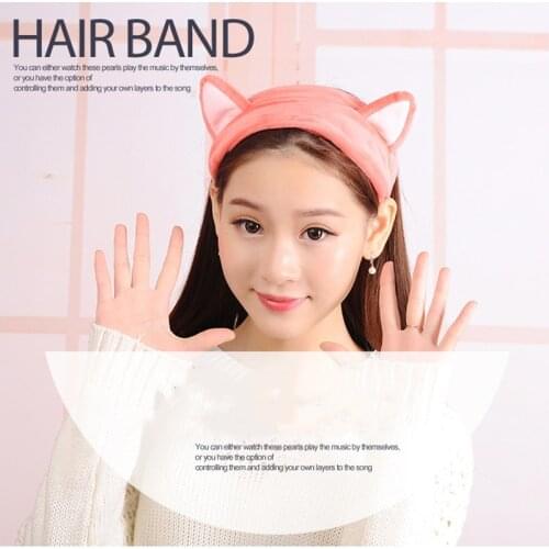 Wash Face Women Girls Hairbands Soft Warm Coral Fleece Bow Animal Ears Headbands Headwear Hair Bands Turban Hair Accessories