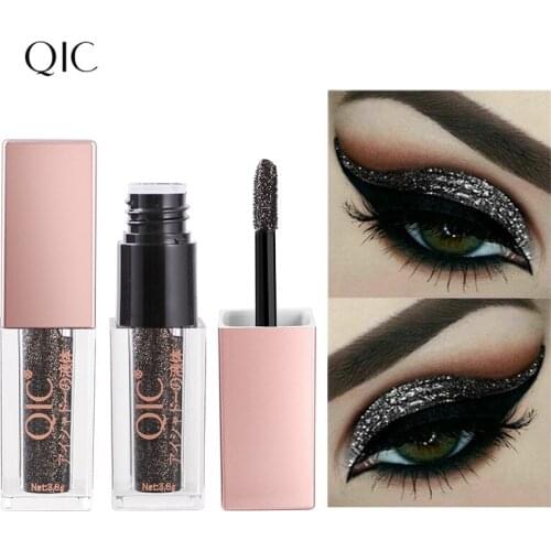 QIC Glitter Eye Shadow Liquid Makeup Long-Lasting Luminous Shimmer Eyeshadow Gel Gloss Make Up Diamond Shinning Shaows Stick
