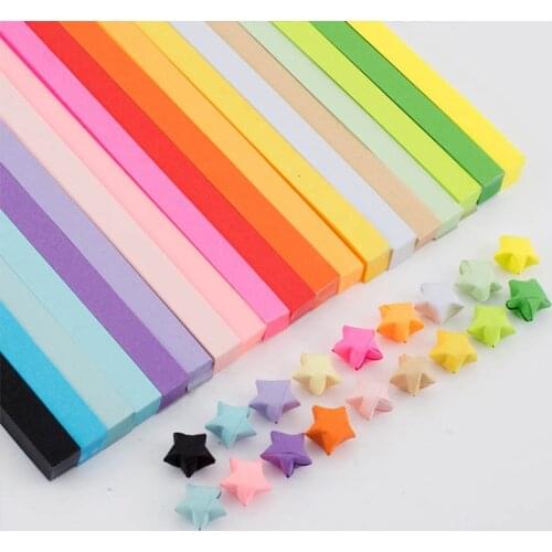 380/540/1030 Pcs Colorful Star Strip Origami Set Colorful Hand Fold Origami DIY Gift Paper Household Decoration