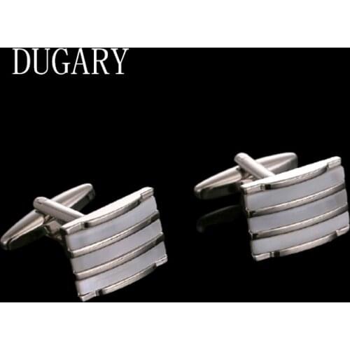 DUGARY Luxury shirt cufflinks for mens Brand cuff buttons cuff links High Quality Square crystal abotoaduras Jewelry gemelos