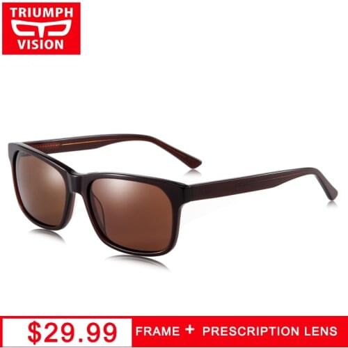 TRIUMPH VISION Acetate Big Frame Glasses Unisex Prescription Sunglasses Men Driving Eyewear Myopia Sun Glasses Polarized Diopter