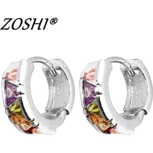 Brand New Luxury Charm Wedding Earrings Jewelry High Quality Colorful Crystal Hoop Earring For Women Jewelry Wholesale