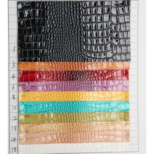 Factory wholesale quality artificial PU leather fabric crocodile pattern PU faux leather glossy crocodile pattern material